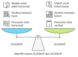 Perbedaan Fungsi untuk HLOOKUP dan VLOOKUP
