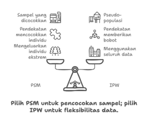 Perbedaan Utama antara PSM dan IPW